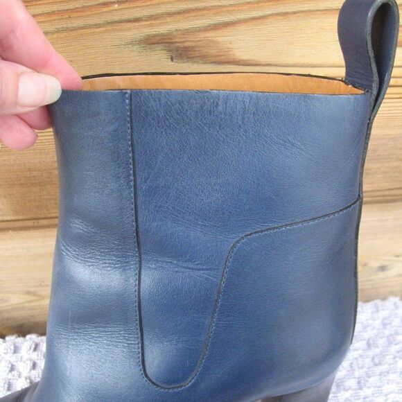 Chloe Navy Blue Heeled Ankle Boots Size 6 6.5 - Picture 5 of 8